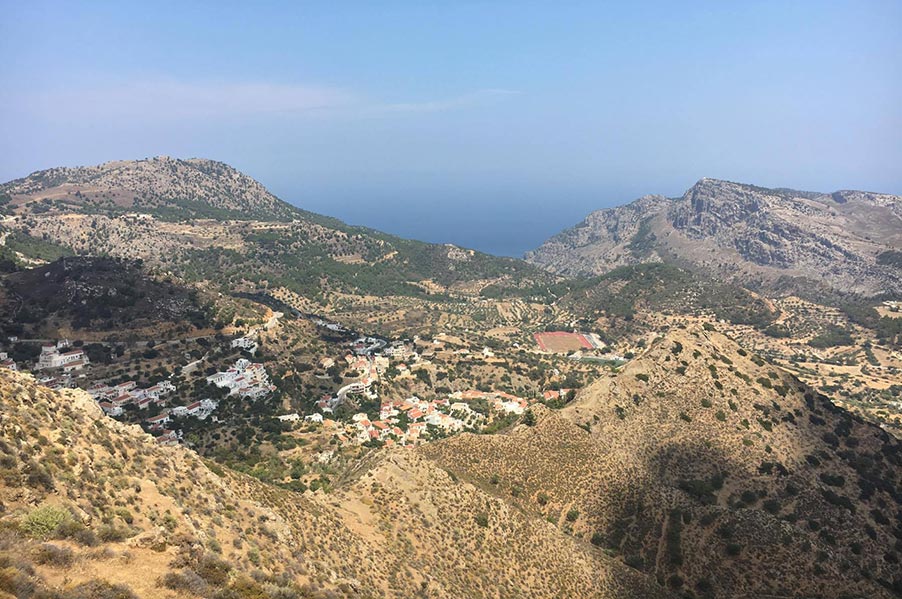 Panoramic view of Pigadia, Aperi and Volada